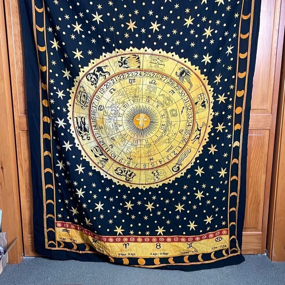Tapestry Zodiac Sun & Moon Horoscope Astrology Wall Hanging